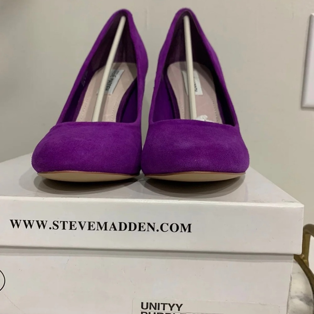 Steve Madden Unity Purple Suede Round Toe Pumps - image 2